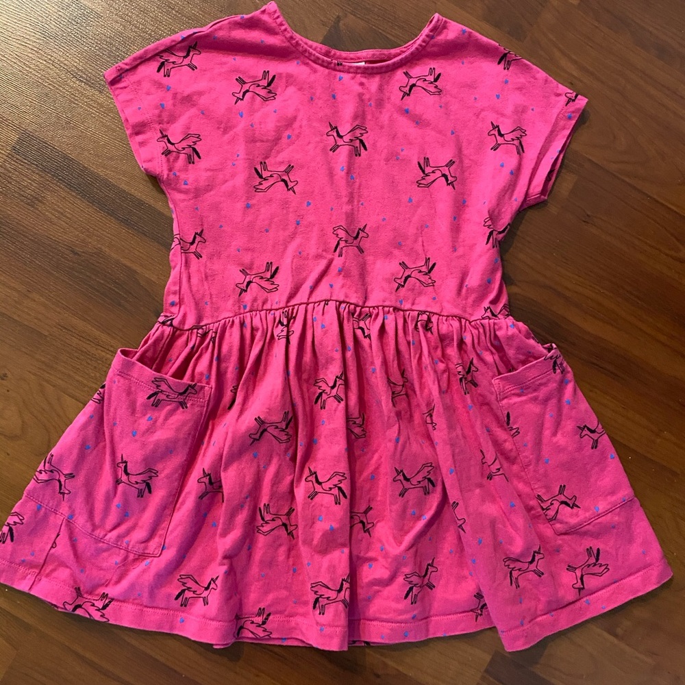 Hanna Andersson Girls Unicorn Dress Sz 5 110